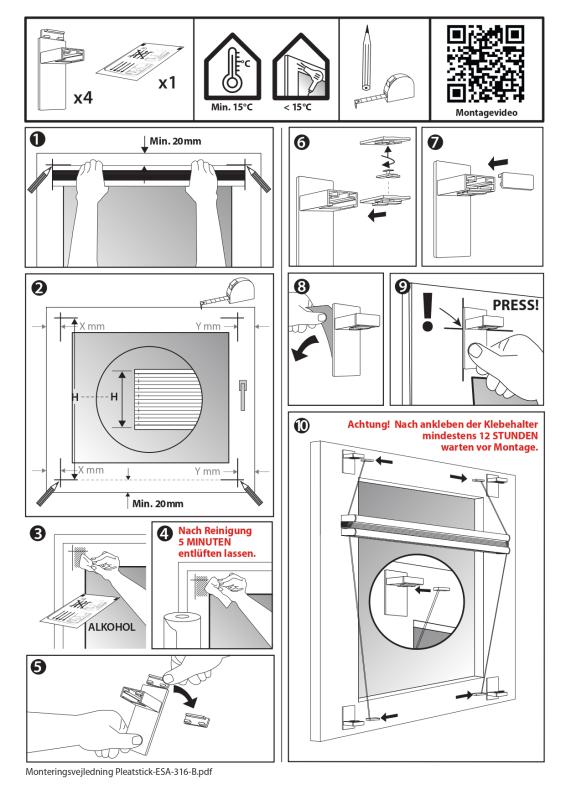 Premium Plissee Blickdicht ohne Bohren am Fensterflügel geklemmt