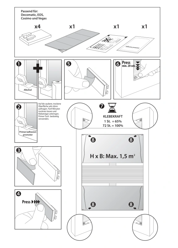 Plissee ohne Bohren zum Kleben von Stuza 5