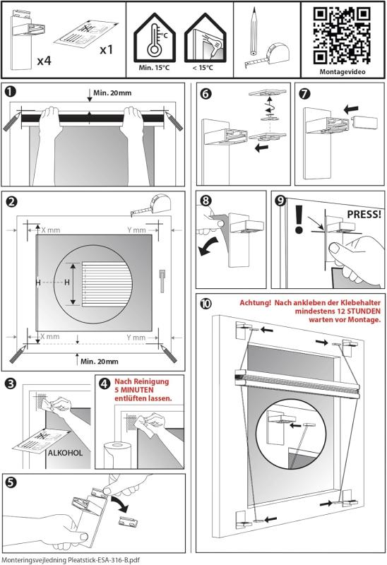 4er Montage-set Ohne Bohren am Fensterflügel geklemmt, Stuza 3